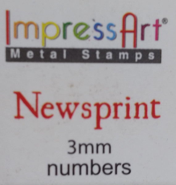 Basic Newsprint Number Stamping Set,  SCE1116-3mm