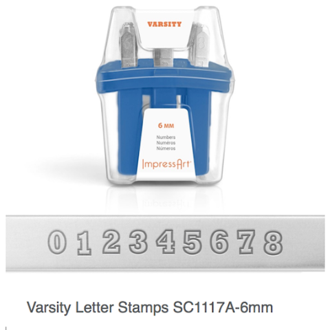 Varsity Numbers Stamping Set, SCE1117A-6mm