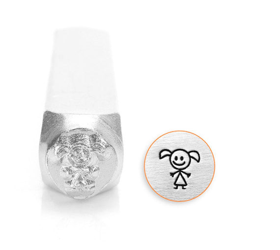 Girl / Daughter Stick Figure Design Stamp SC159-D-6MM