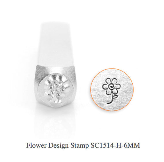 Flower Design Stamp, Metal Stamp, 6mm, SC1514-H-6MM