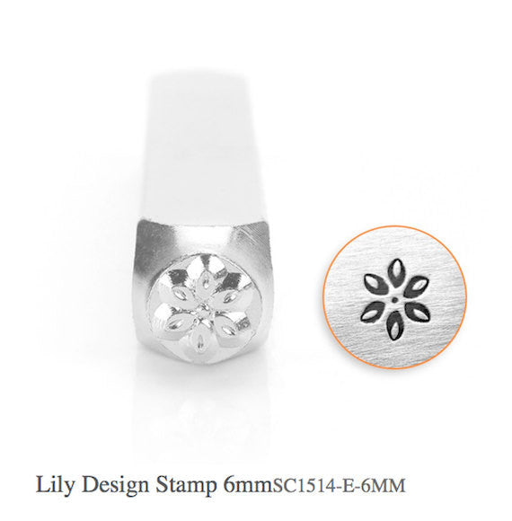 Lily Design Stamp, Metal Stamp, 6mm, SC1514-E-6MM