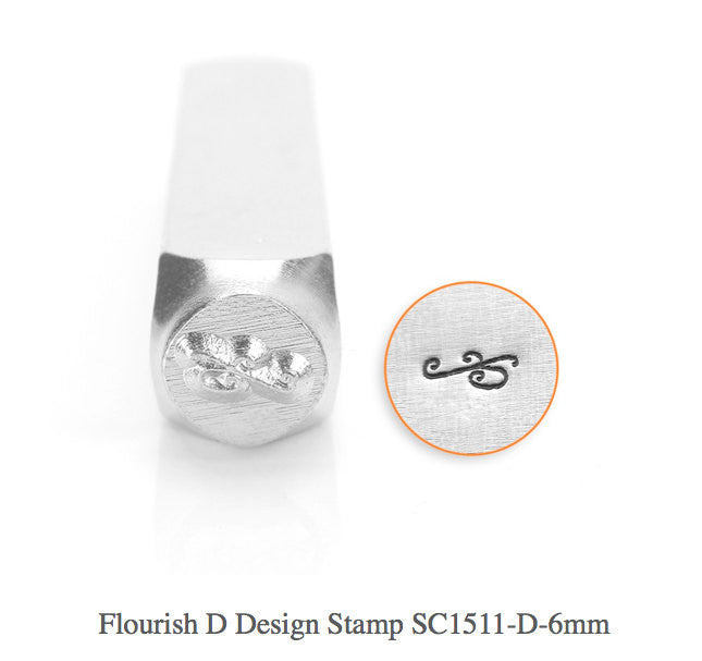 Flourish D Design Stamp, SC1511-D-6MM