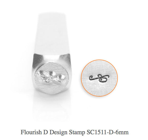 Flourish D Design Stamp, SC1511-D-6MM