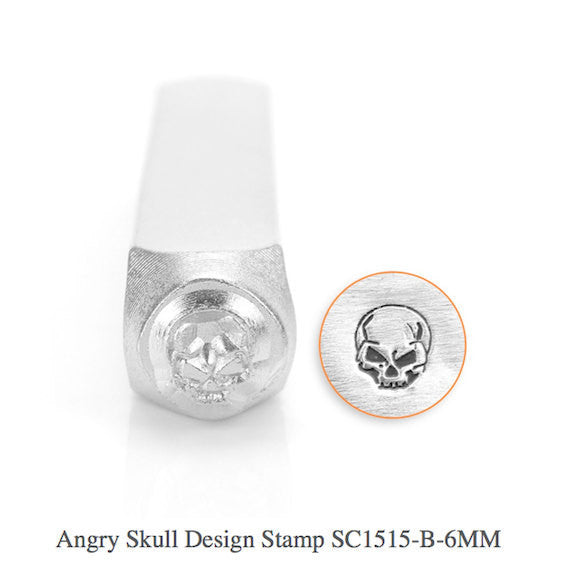 Angry Skull Design Stamp, SC1515-B-6MM