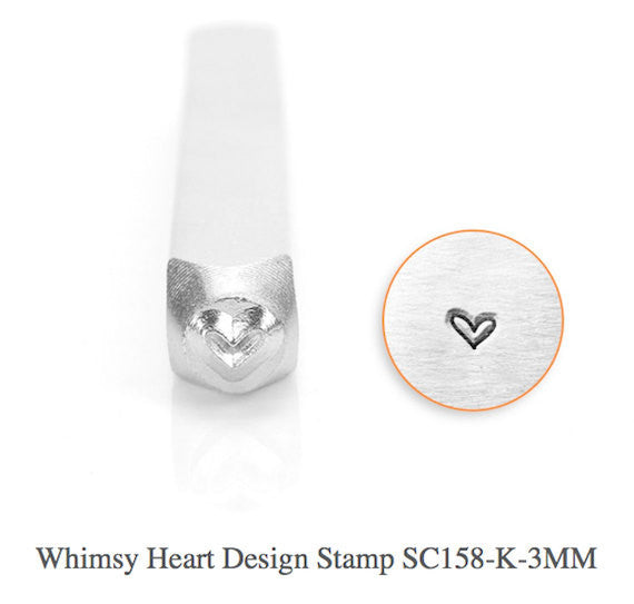 Whimsy Heart Design Stamp, SC158-K-3MM