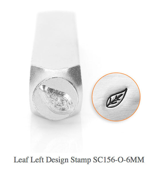 Leaf Left Design Stamps, SC156-O-6MM