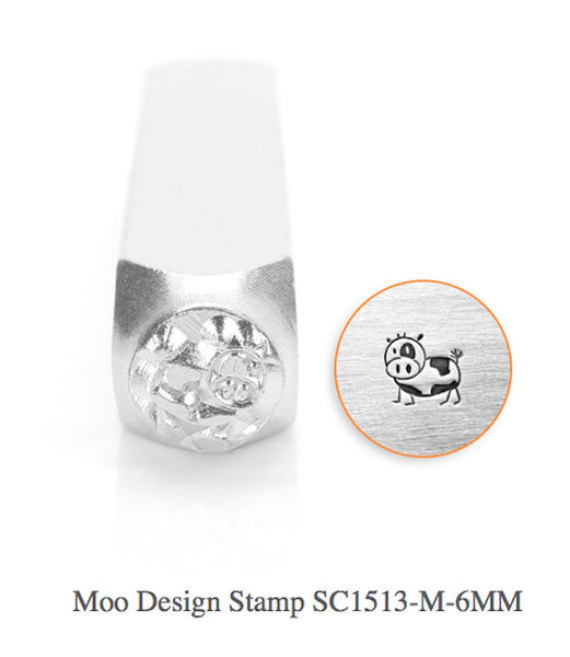 Moo Design Stamp, Animal Metal Stamps, SC1513-M-6MM