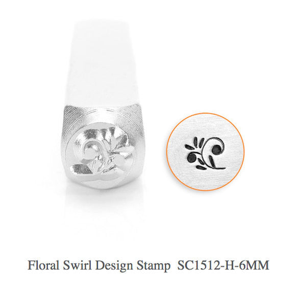 Floral Swirl Design Stamp, Shabby Chic Stamp, SC1512-H-6MM