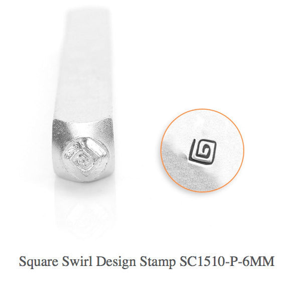 Square Swirl Design Stamp, SC1510-P-6MM