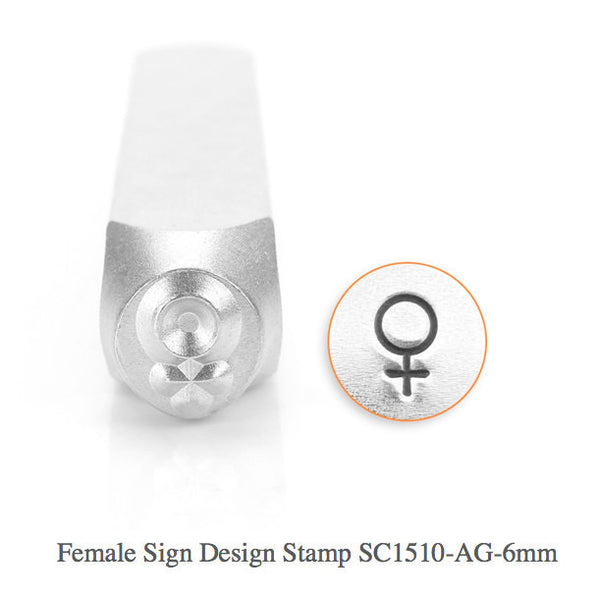 Female Symbol Design Stamp, SC1510-AG-6MM