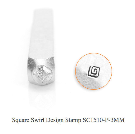 Square Swirl Design Stamp, SC1510-P-3MM