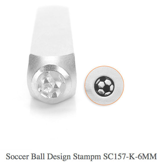 Soccer Ball Design Stamps, SC157-K-6mm